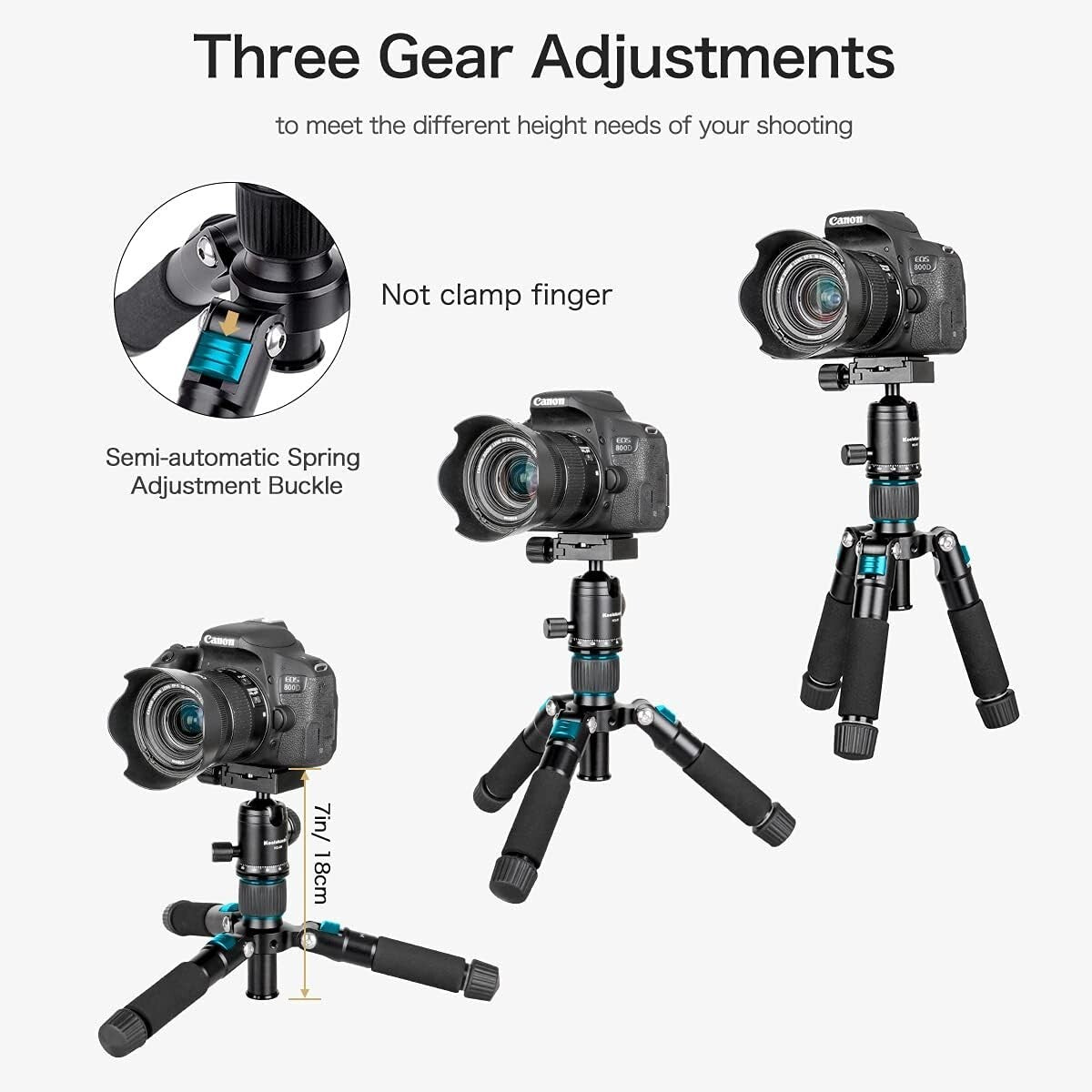 Compact 20"/51cm Mini Tripod with 360° Ball Head & Quick Release for Cameras