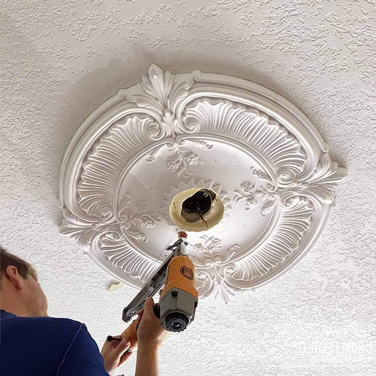 Factory Primed Rose Ceiling Medallion 26"OD - Luxurious Light Fixture Upgrade