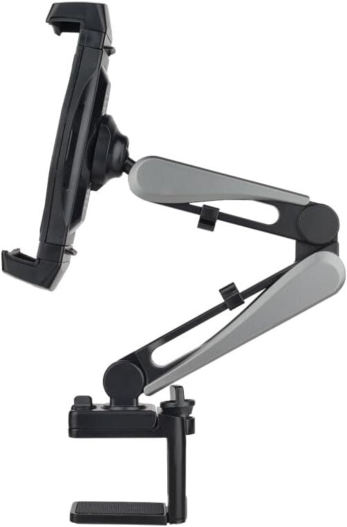 Full Motion Black Document and Tablet Holder - Adjustable & Space-Saving Design