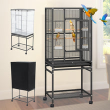 Load image into Gallery viewer, Spacious Bird Cage with Secure Lock, Seed Catcher &amp; Storage - Ideal for Parrots