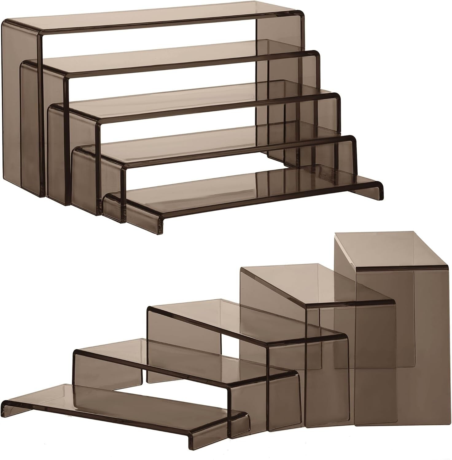 10 Durable Rectangular Acrylic Risers with Crystal-Clear Visibility for Displays