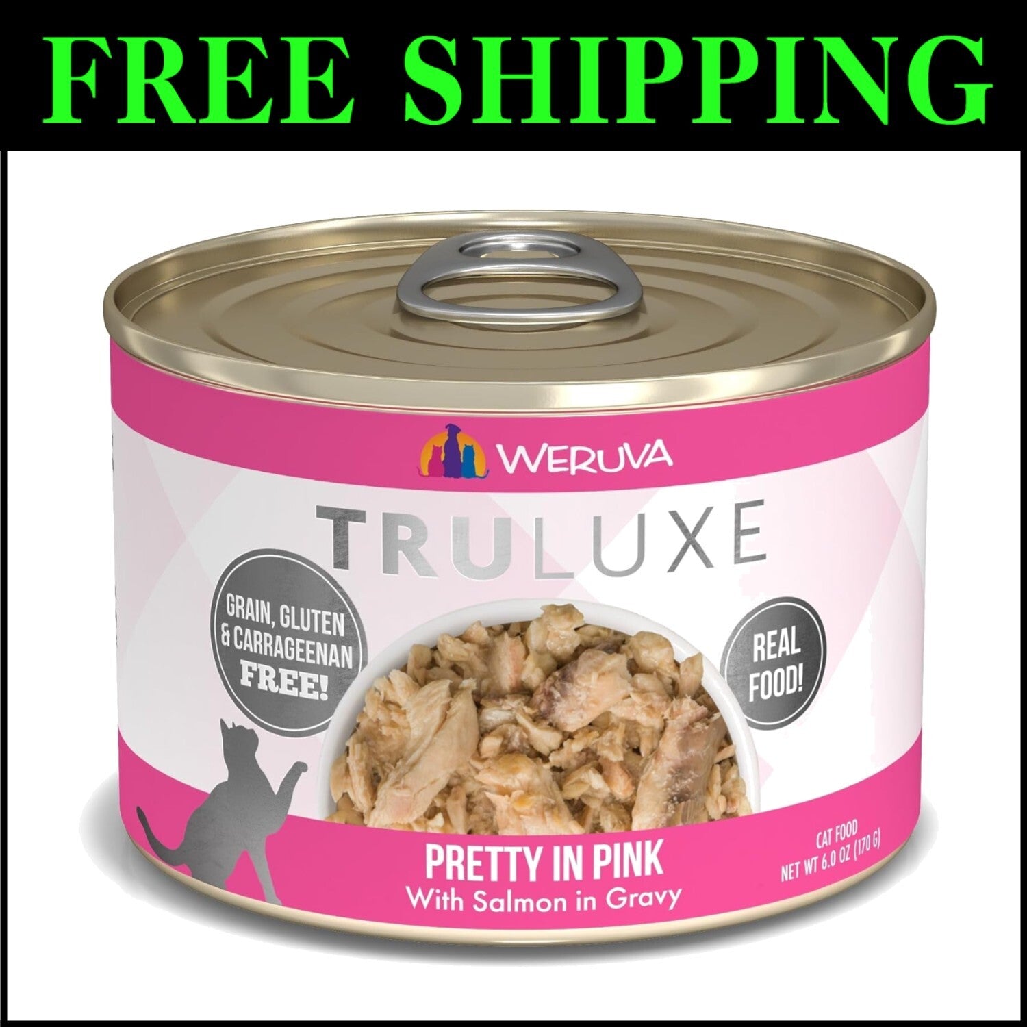 Luxury Grain-Free Salmon Cat Food in Gravy - Convenient 6oz Can Pack of 24