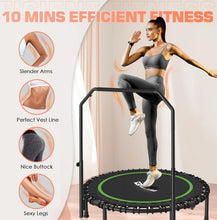 Load image into Gallery viewer, Foldable 450 LBS Fitness Trampoline with Adjustable Handle - Indoor/Outdoor Use