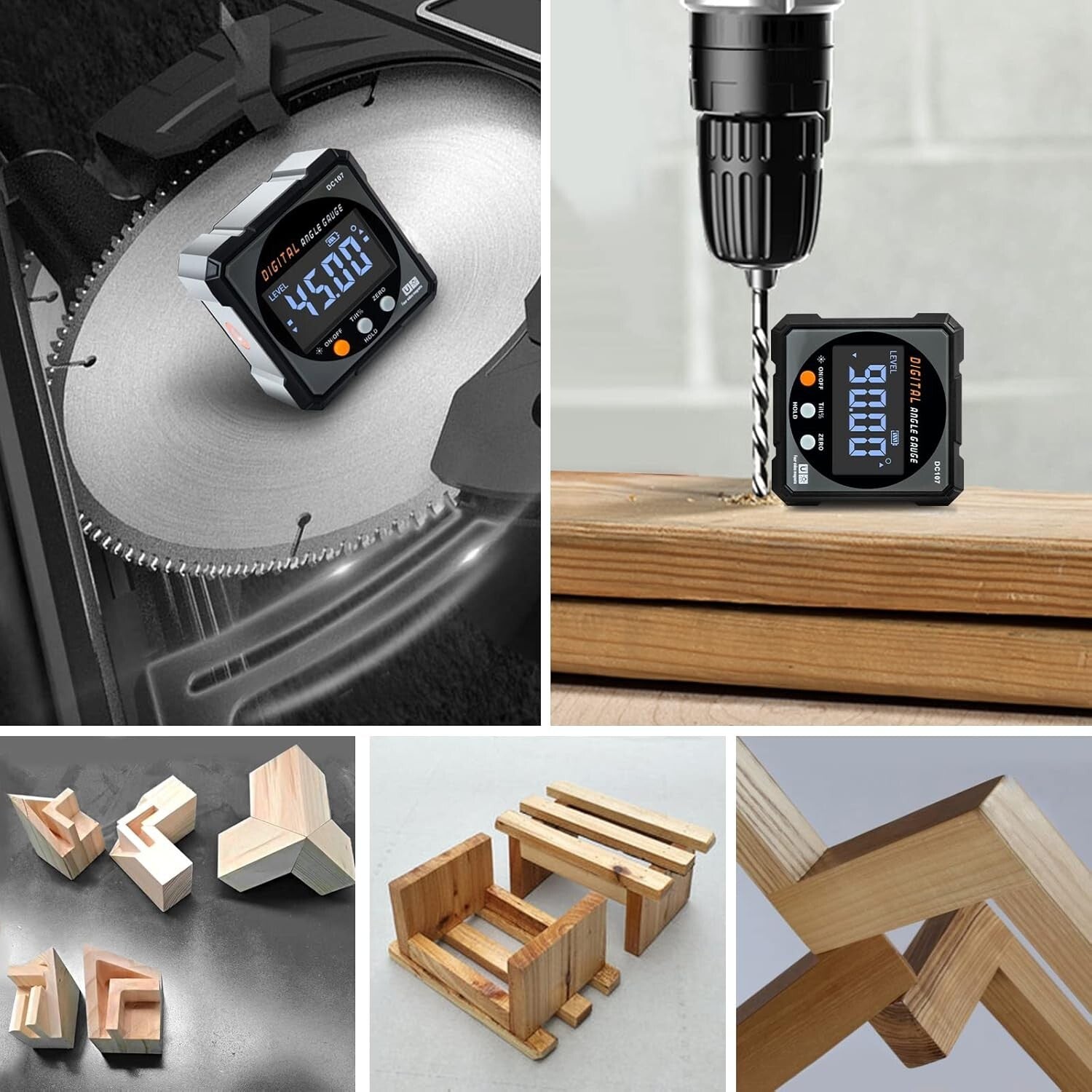 Portable Magnetic Angle Measuring Tool with Backlight - Ideal for Woodworking