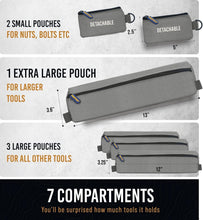 Load image into Gallery viewer, Compact Heavy-Duty Tool Roll-Up Bag with 6 Detachable Pouches - Lightweight