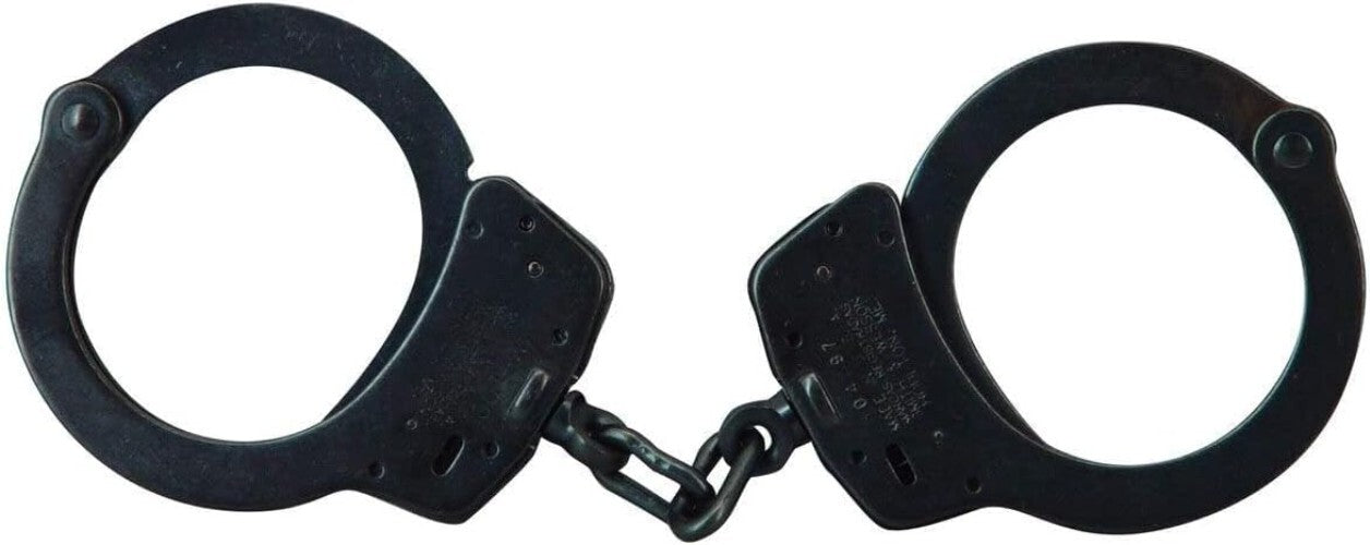 Compact S&W Blue Handcuffs - Key-Actuated Lock with Double Lock Security Feature