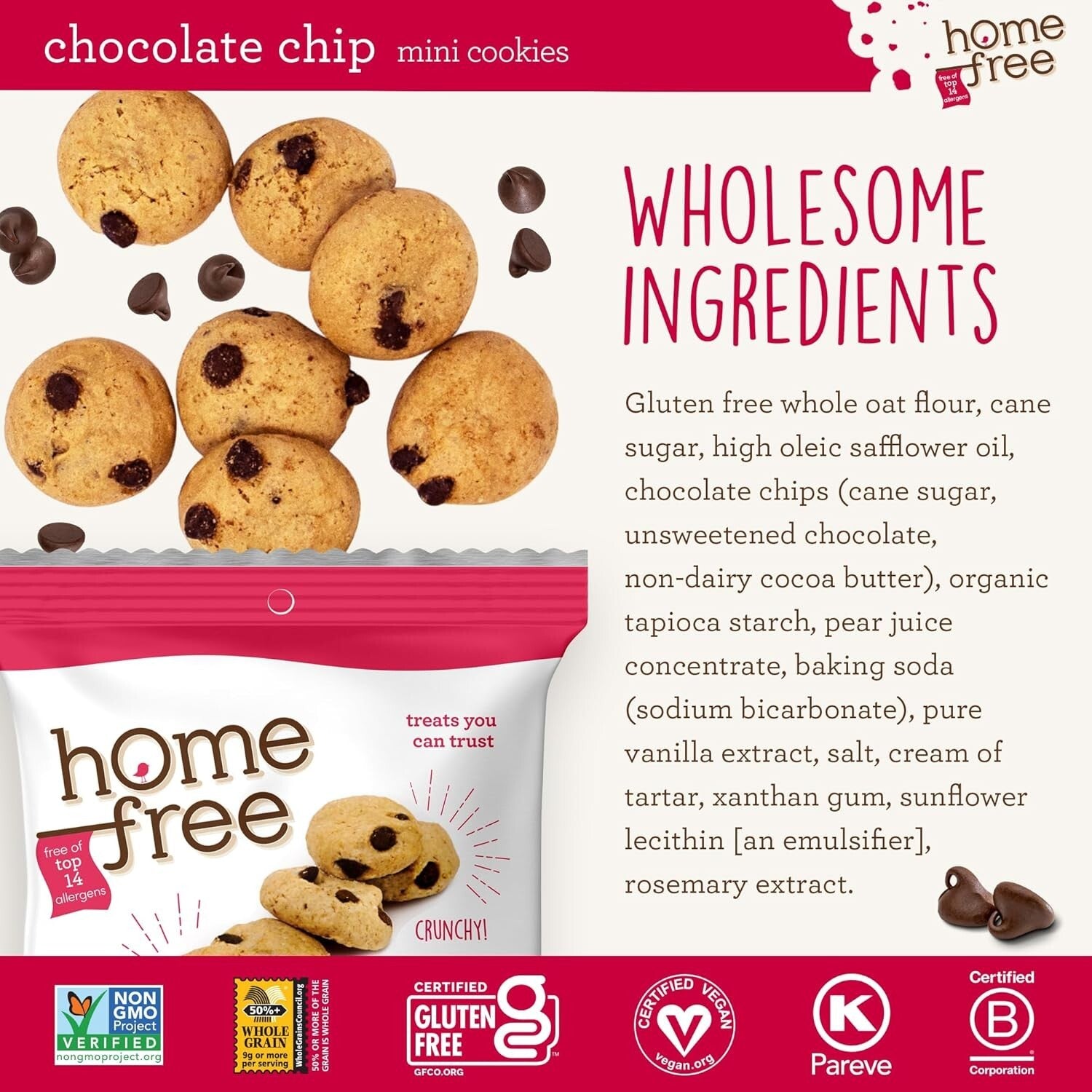 Kids Love These Gluten-Free Chocolate Chip Cookies - Nut-Free & Vegan, 30 Packs