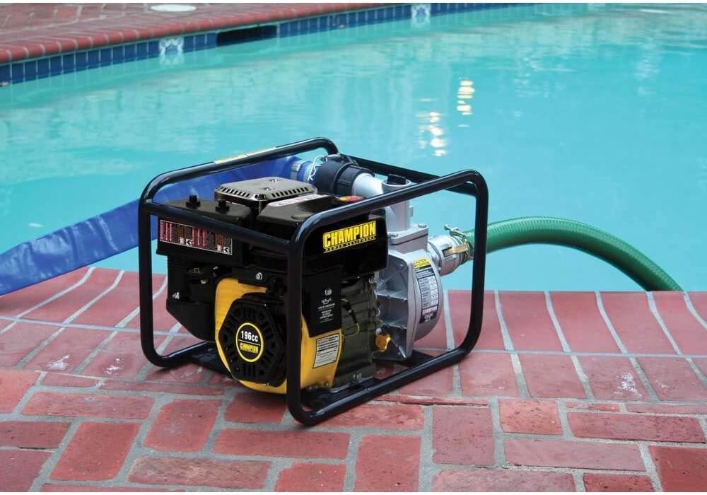 Portable 2-Inch Gas-Powered Water Transfer Pump - 196cc Engine & Durable Frame