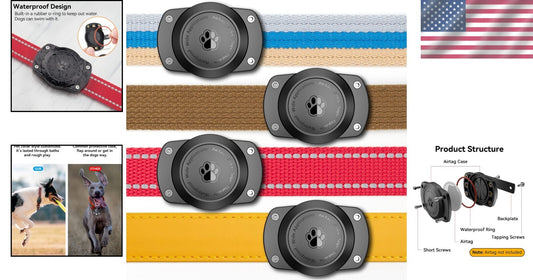 Enhanced AirTag Holder for Dog Collars - 4-Pack Waterproof & Strong Design