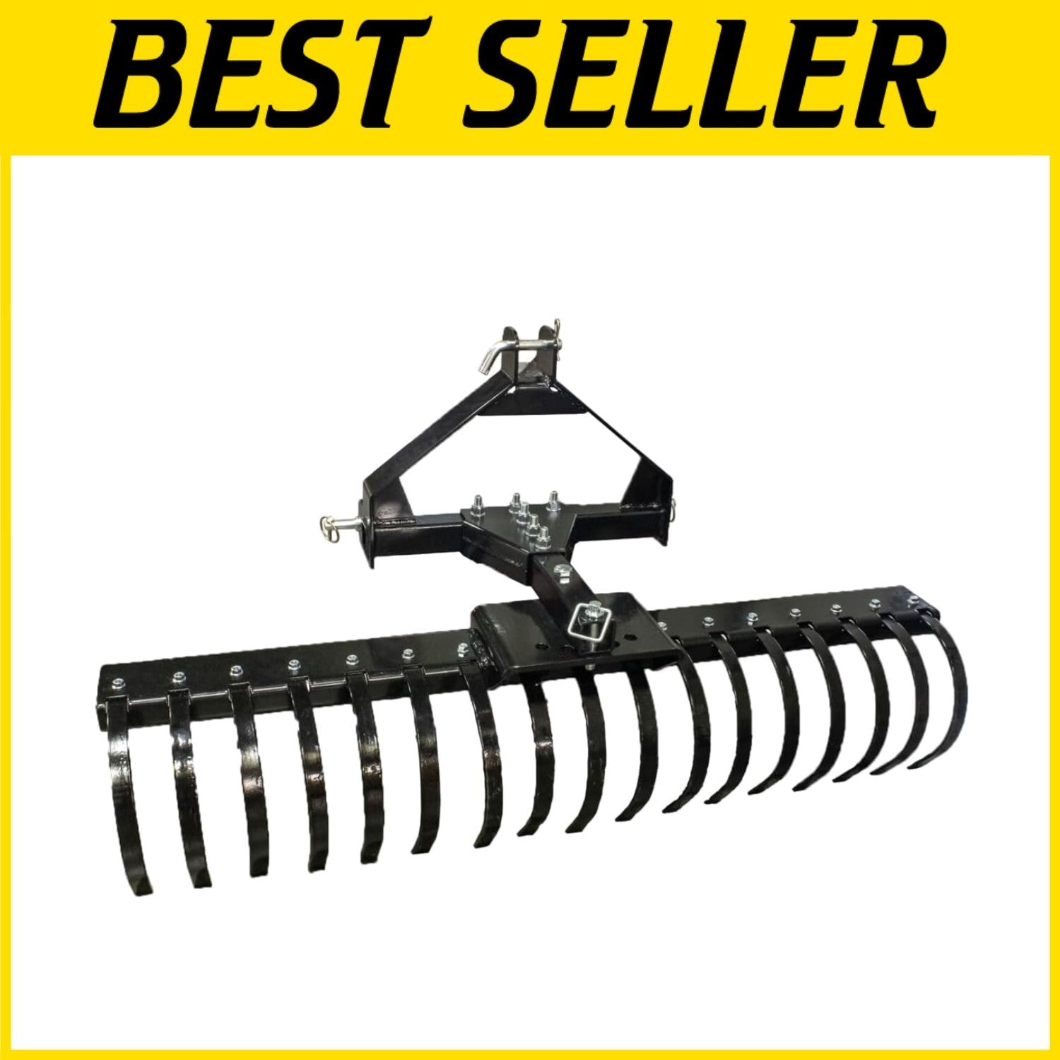 Versatile 3-Point CAT-0 Rake with Adjustable Tines for Landscaping Professionals