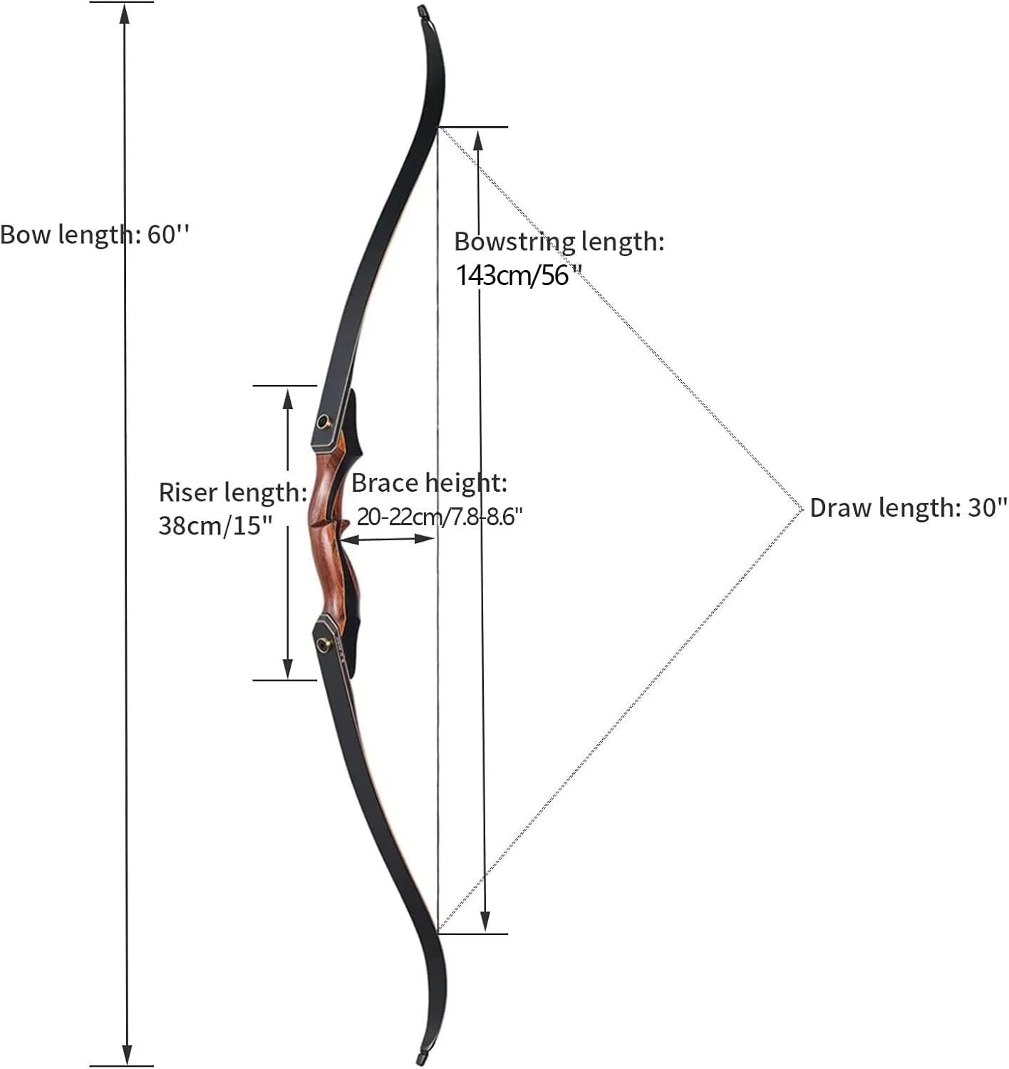 40lbs Right-Handed Takedown Recurve Bow - Perfect for Competition and Training