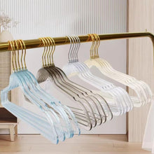 Load image into Gallery viewer, 40 Pack Blue Glitter Hangers with Gold Swivel Hooks - Space Saving &amp; Stylish