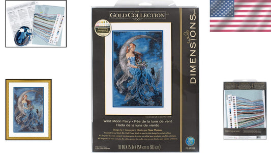 Fantasy Counted Cross Stitch Kit - Moon Fairy with Presorted Thread & Needles