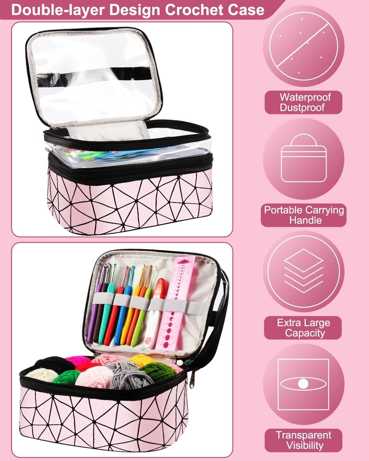 All-in-One Crochet Kit for Kids & Adults - 71 Pieces for Creative Projects