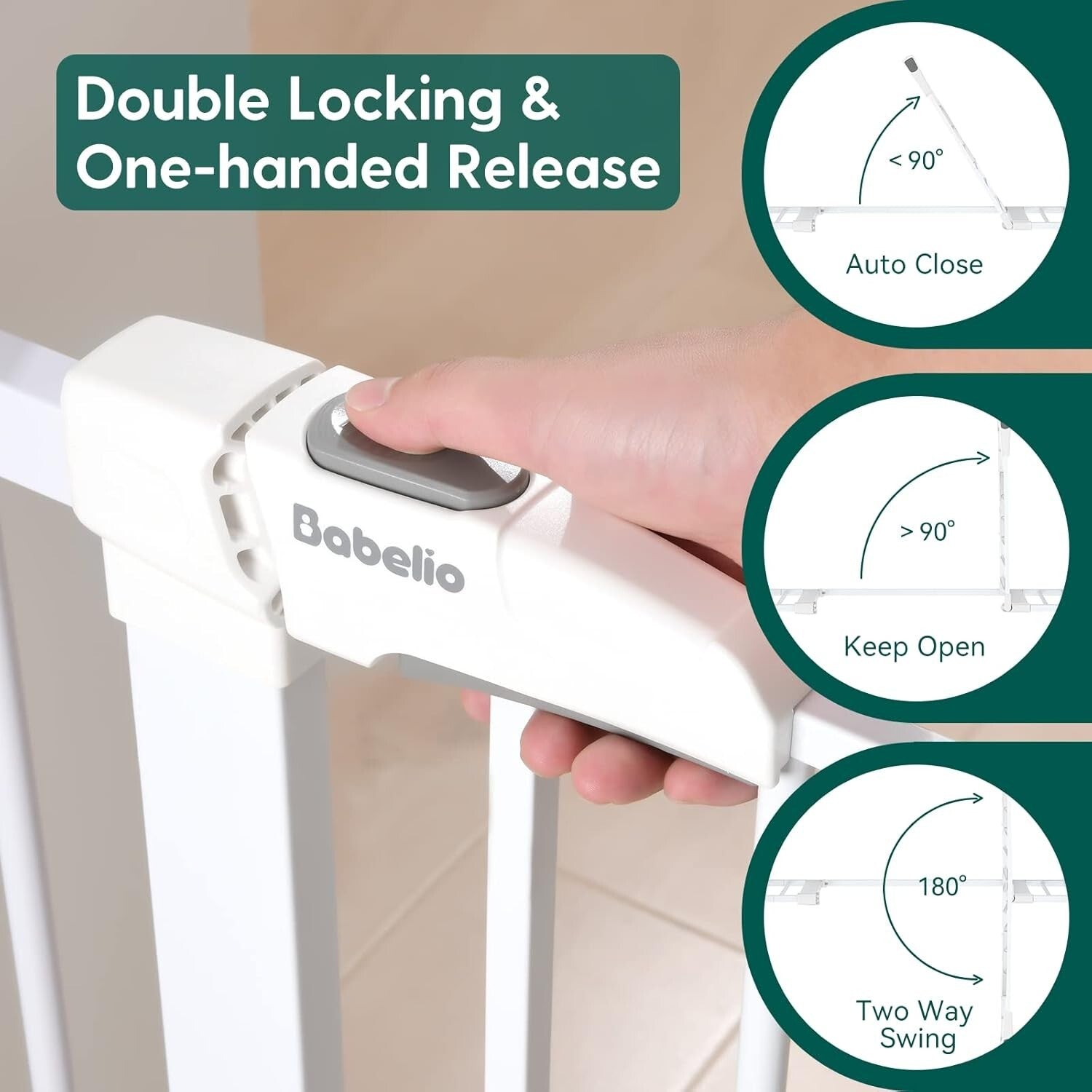 Sturdy Pressure Mounted Baby/Dog Barrier - Easy Install 24'' Walk-Thru Design