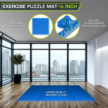 Load image into Gallery viewer, Durable ½ Inch Interlocking Foam Tiles for Home Gym &amp; Kids Play Area - 48 Sq Ft