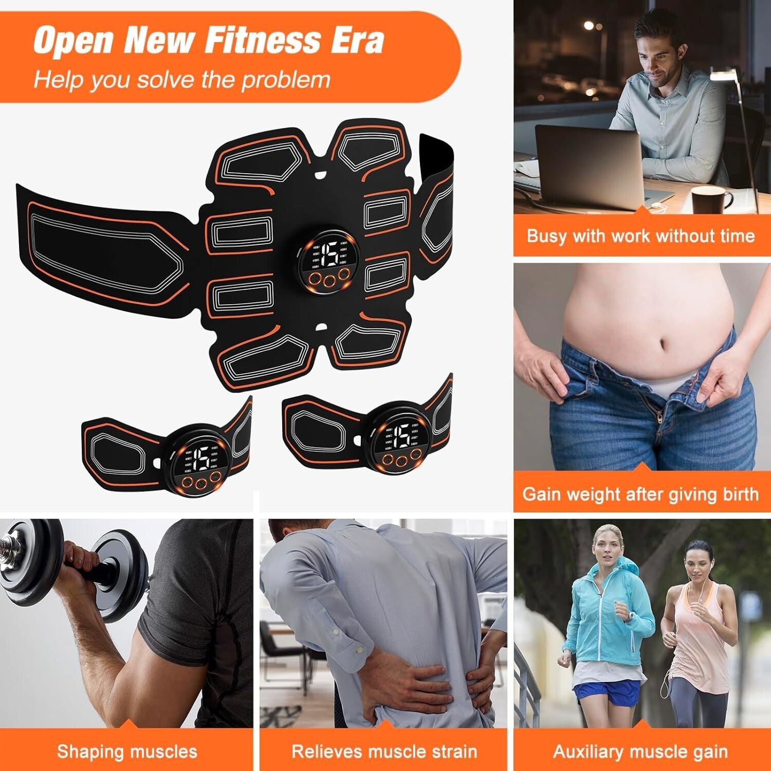 Adjustable ABS Stimulator Abdominal Toning Belt for Men and Women - BFB-11