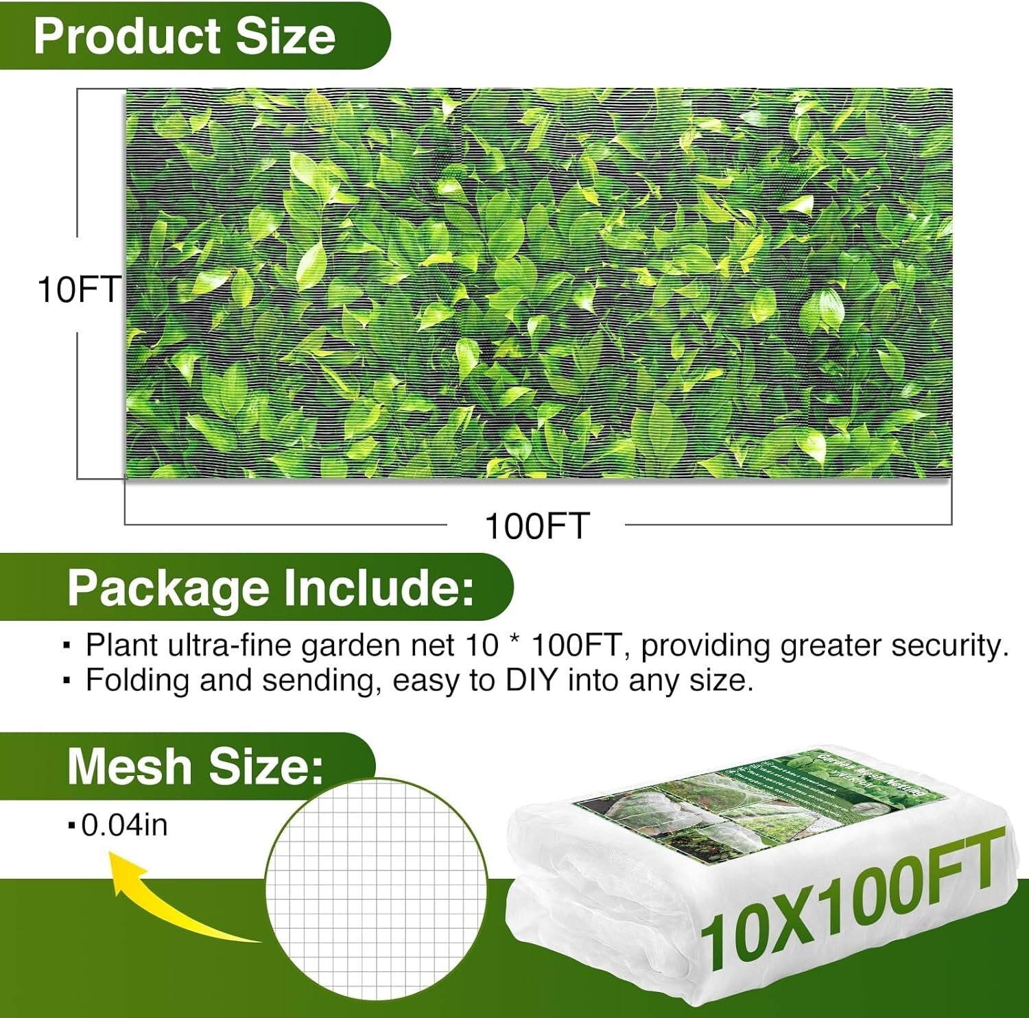 10x100FT Ultra-Fine Garden Mesh Netting for Fruit Trees & Vegetable Protection