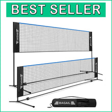 Load image into Gallery viewer, Strong &amp; Durable Height Adjustable Badminton Net - 10ft, 14ft, 17ft for All Ages