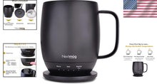 Load image into Gallery viewer, Self-Heating Temperature-Controlled Coffee Mug - 14 oz. Black Ceramic Elegance