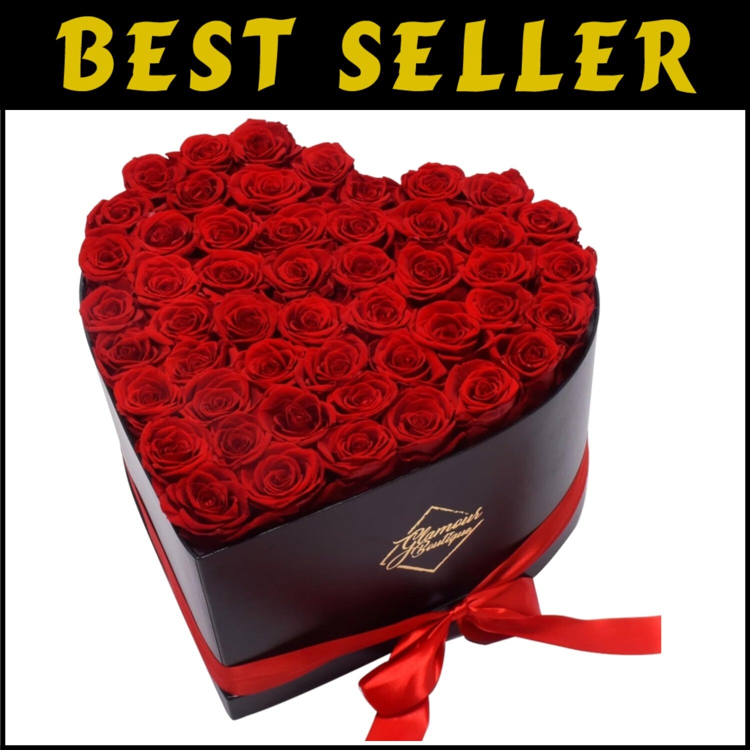 Eternal Love - 50 Preserved Roses in Beautiful Heart Box, No Maintenance