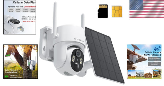 4G LTE Solar Security Camera with 2K HD Night Vision - Wireless & Weatherproof