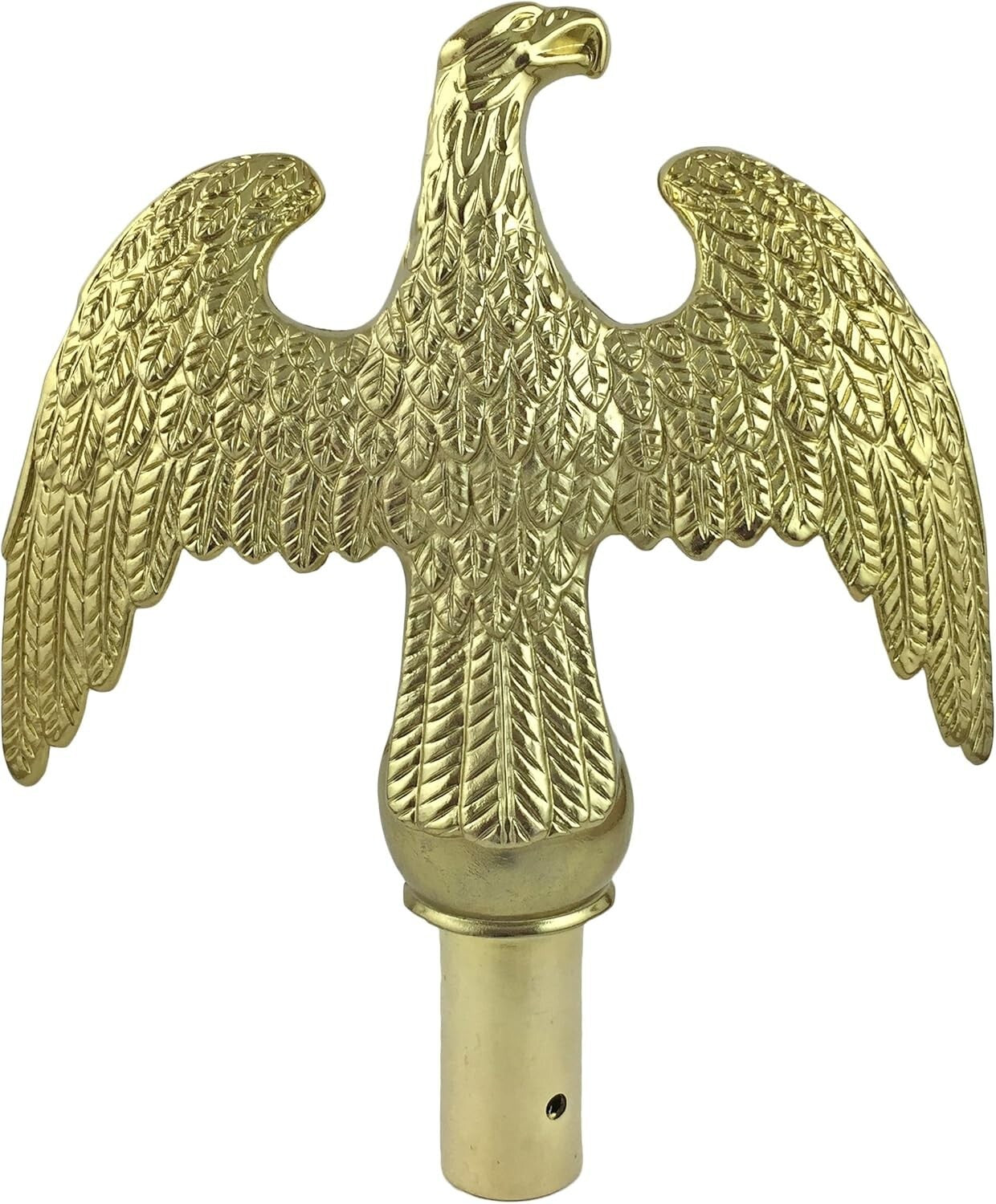 Durable Aluminum Gold Eagle Flagpole Topper - 7.5-Inch with Removable Adapter