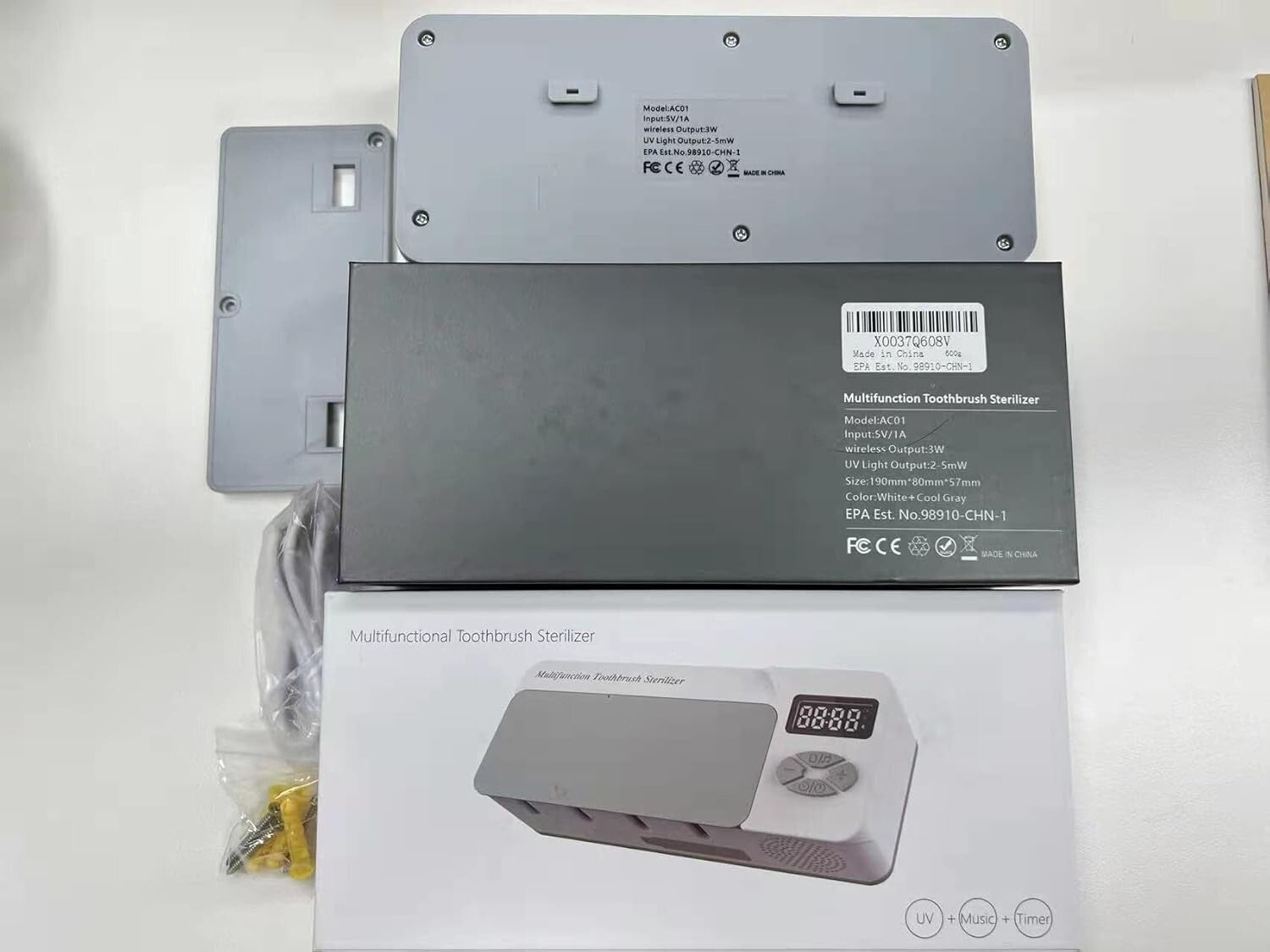 UV Cleaning Bluetooth Toothbrush Holder - Multifunctional 4-in-1 Organizer