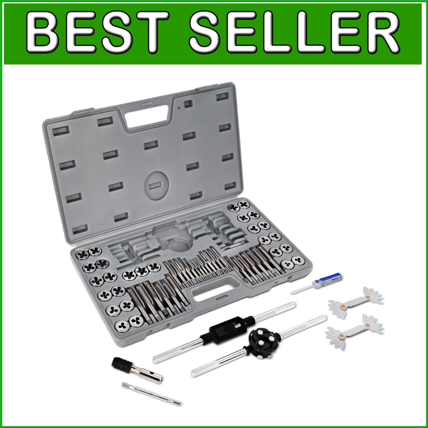 Durable 60-Piece Rethreading Kit for Metric and SAE Threads - Includes Case