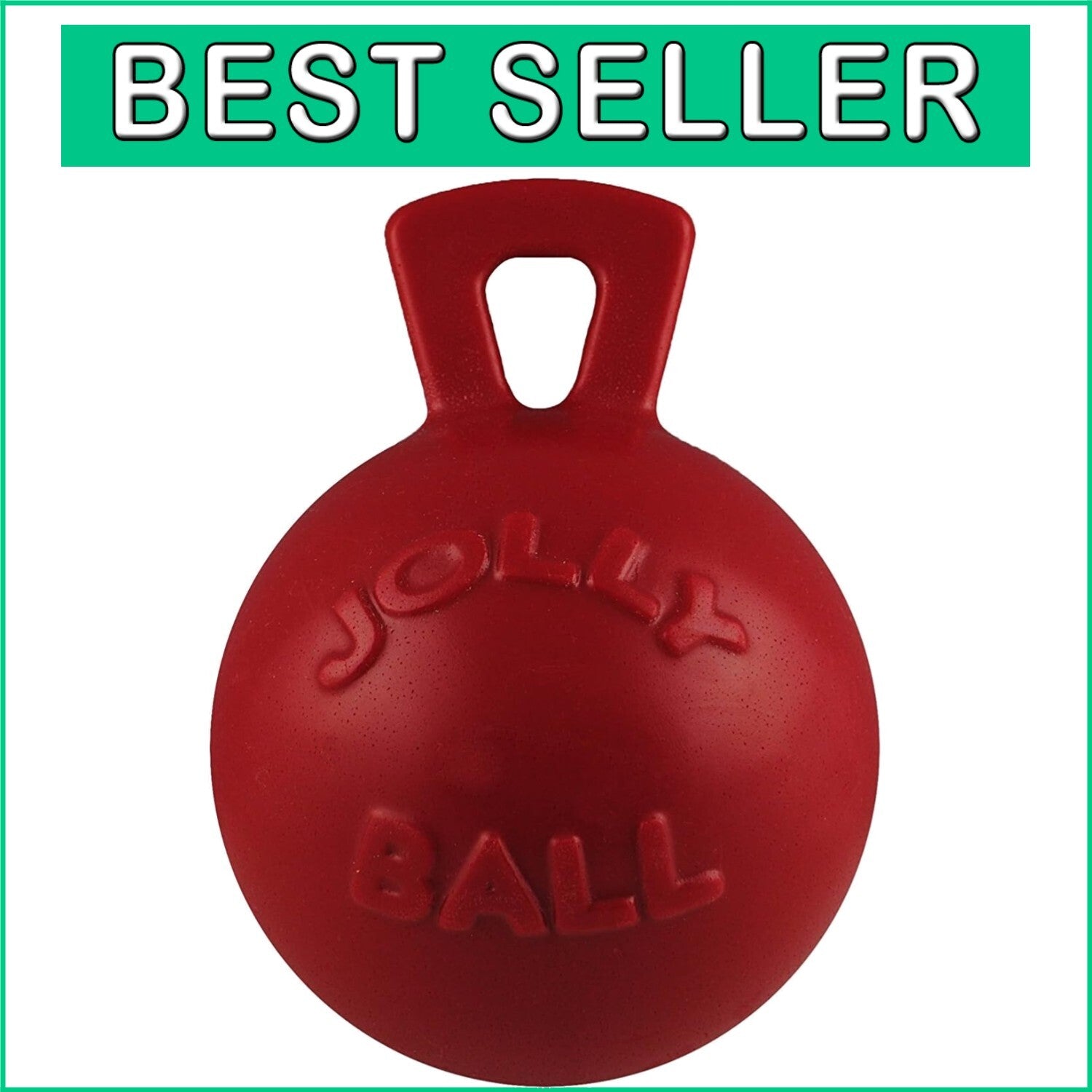10'' XL Tug-n-Toss Dog Toy Ball in Red for Large Breeds - Made in USA