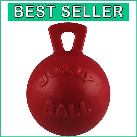 10'' XL Tug-n-Toss Dog Toy Ball in Red for Large Breeds - Made in USA