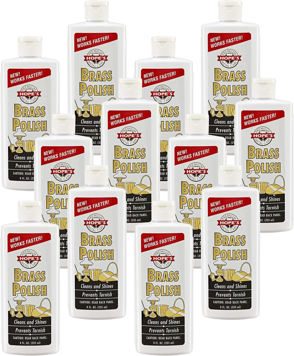 12-Pack of Fast-Acting Brass Cleaner - Long-Lasting Shine for Instruments & Home