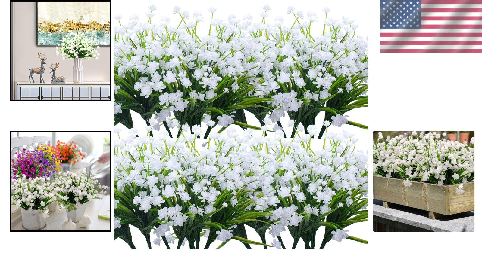 Charming UV Resistant Faux Flowers - 20 Bundles Perfect for Events and Gardens