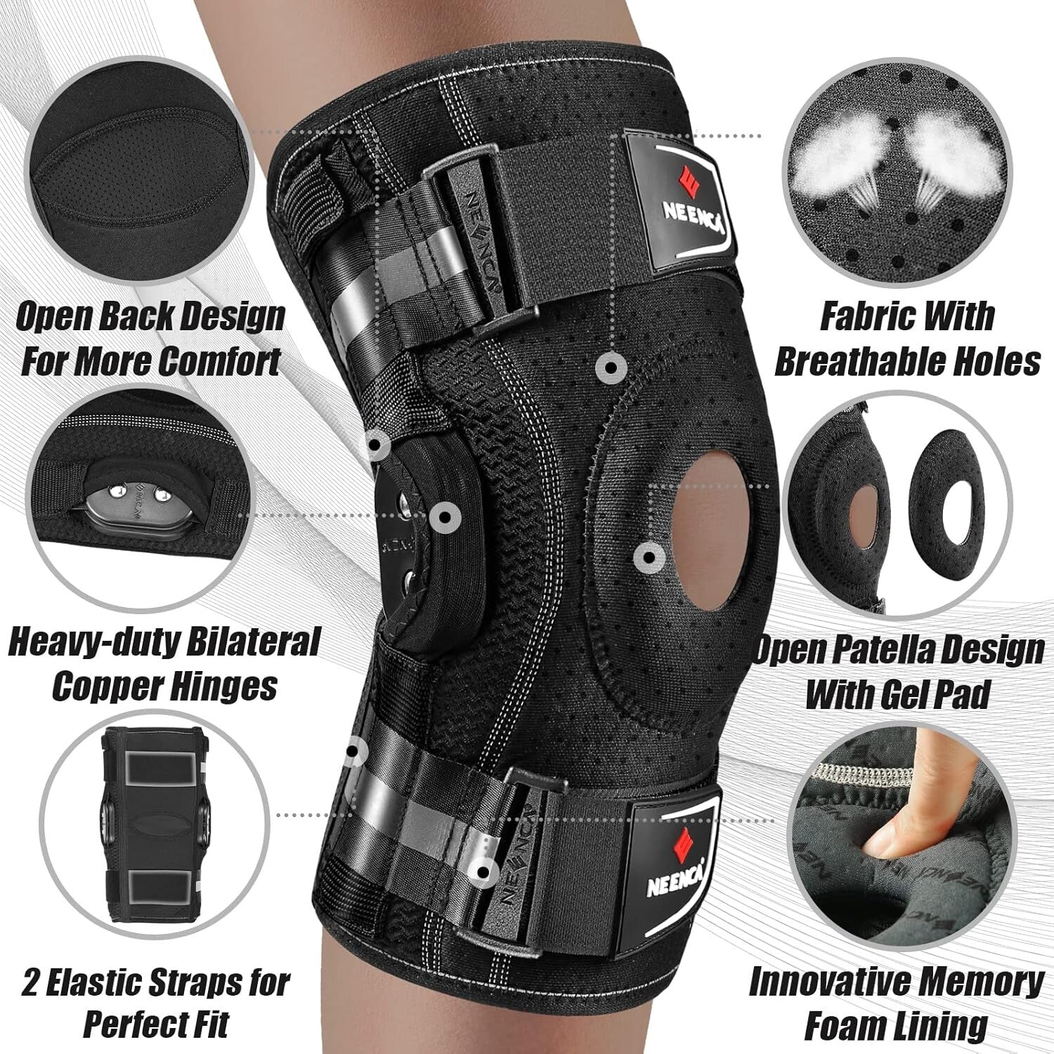 Adjustable Professional Knee Brace - Fast Pain Relief for Arthritis & Sports