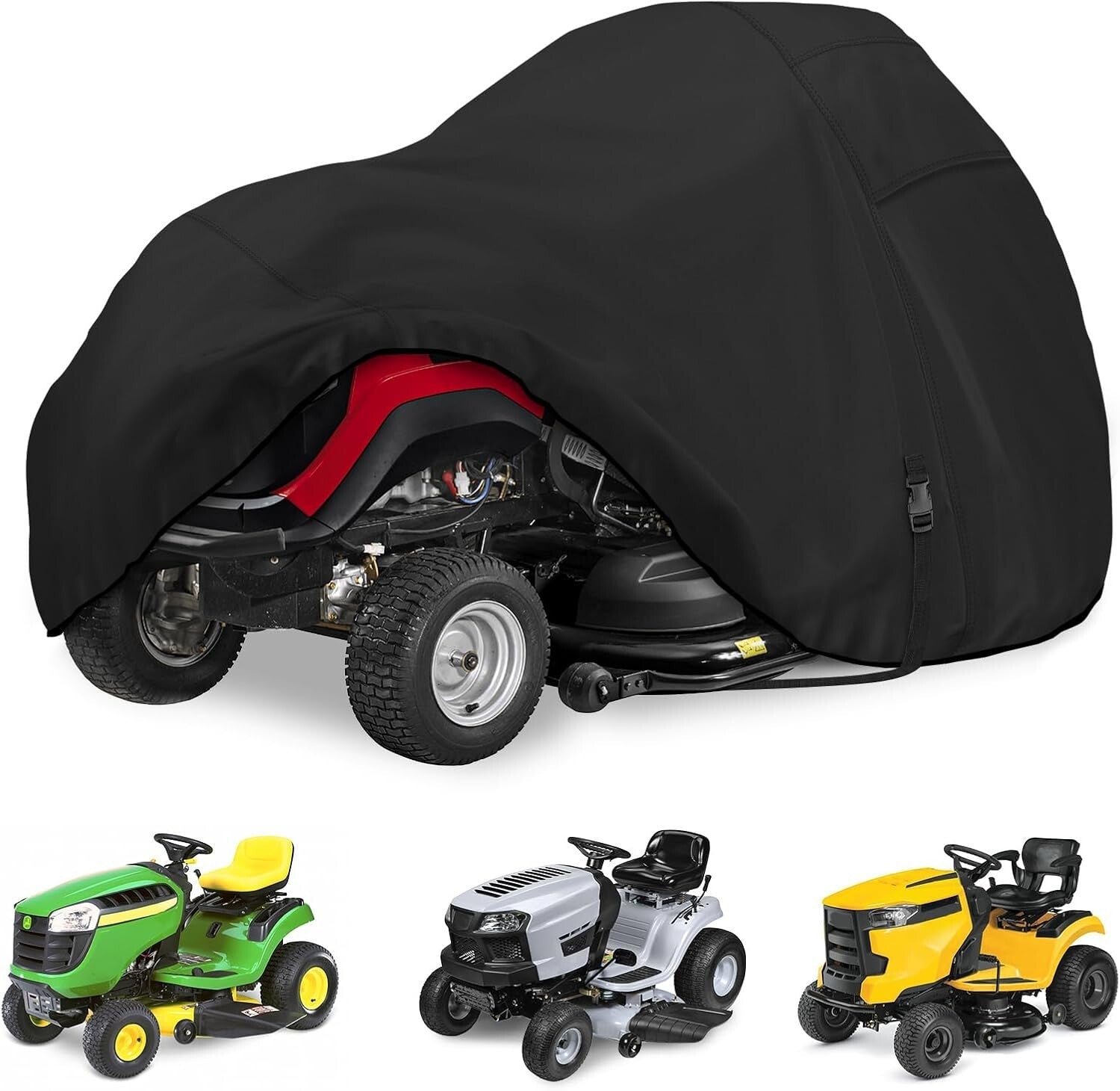 Protective Lawn Tractor Cover, 600D Polyester with Adjustable Windproof Features