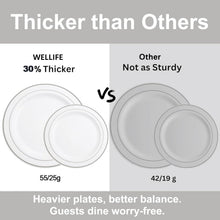 Load image into Gallery viewer, 210-Piece Elegant Silver Plastic Dinnerware Set for 30 Guests – Perfect for P...
