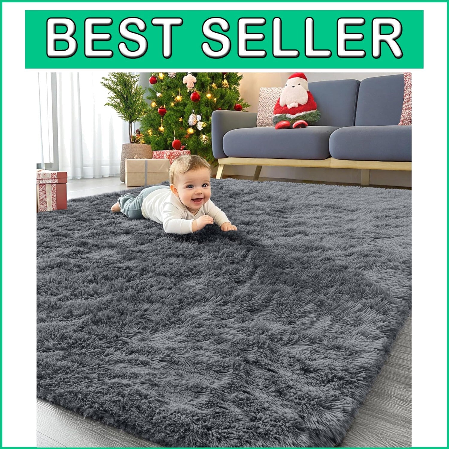 5x7 Machine Washable Shaggy Area Rug – Soft, Cozy Living Room & Bedroom Decor
