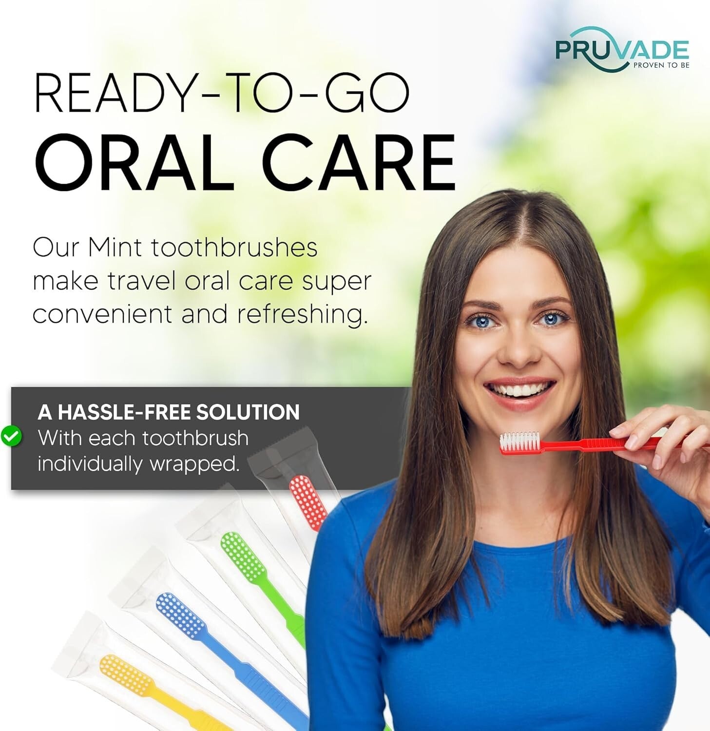 Essential 150 Count Disposable Toothbrush Set - Waterless Mint Flavor for Travel