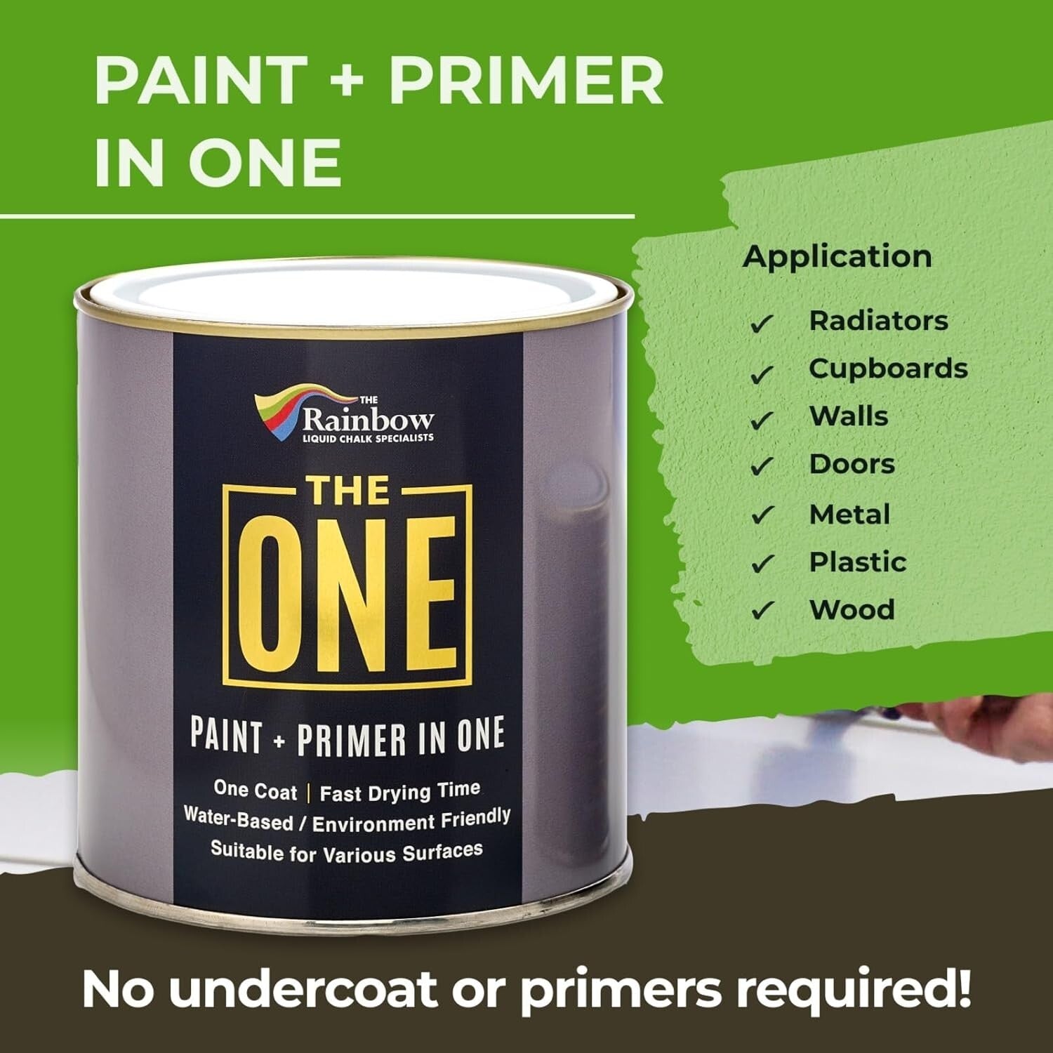 Durable All-in-One Brown Paint & Primer - Fast Drying for Indoor & Outdoor Use