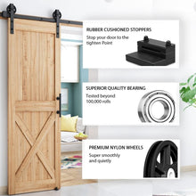 Load image into Gallery viewer, 7ft Heavy Duty Sliding Barn Door Hardware Kit with Industrial-Style Pull Handle
