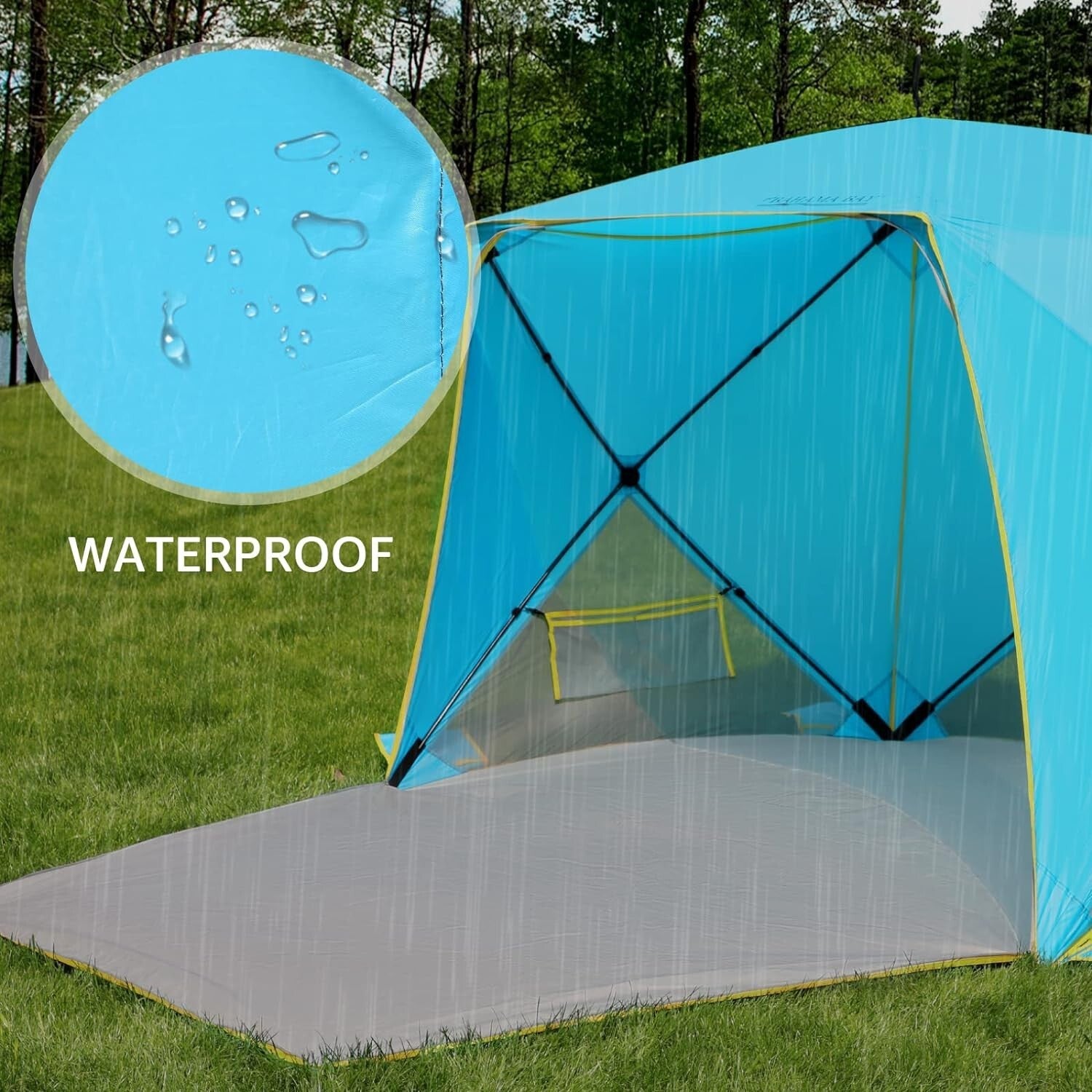 Spacious Pop-Up Beach Tent for 4 - Portable UV Sun Shelter with 360° Ventilation