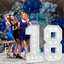 Load image into Gallery viewer, Light-Up 4ft Marquee Number 18 for Memorable Birthday and Anniversary Parties