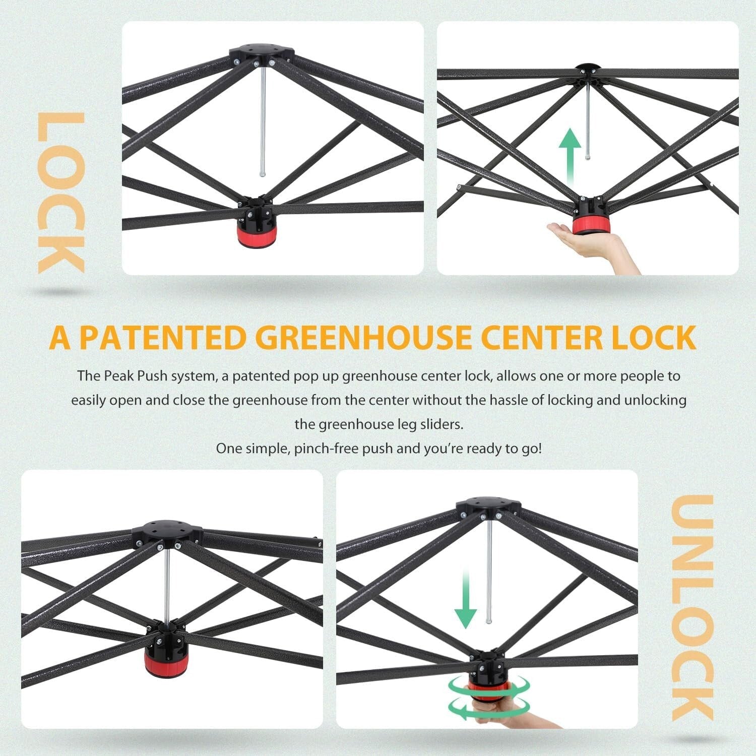 8x6 Portable Walk-In Greenhouse with Easy Setup, Zippered Doors, and Vents