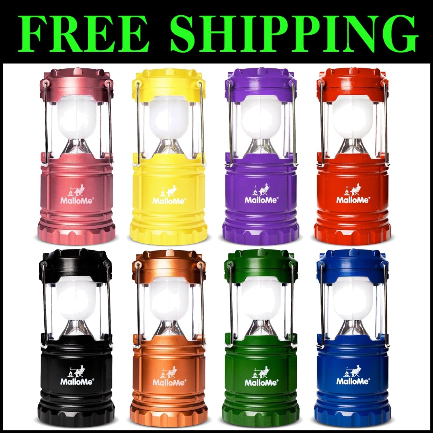 Durable 8-Pack LED Camp Lights - Nature-Inspired Colors for Adventurous Families