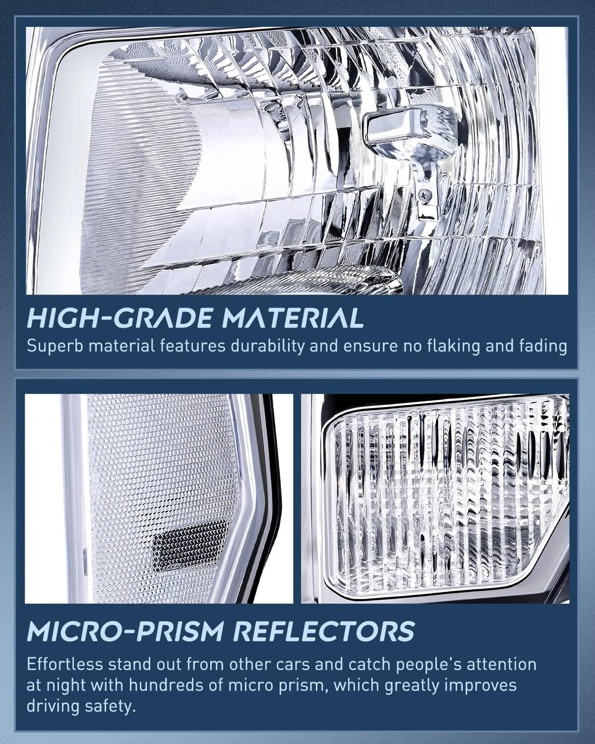 DOT Compliant Clear Corner Headlight Set for 2009-2014 Ford F150 Trucks