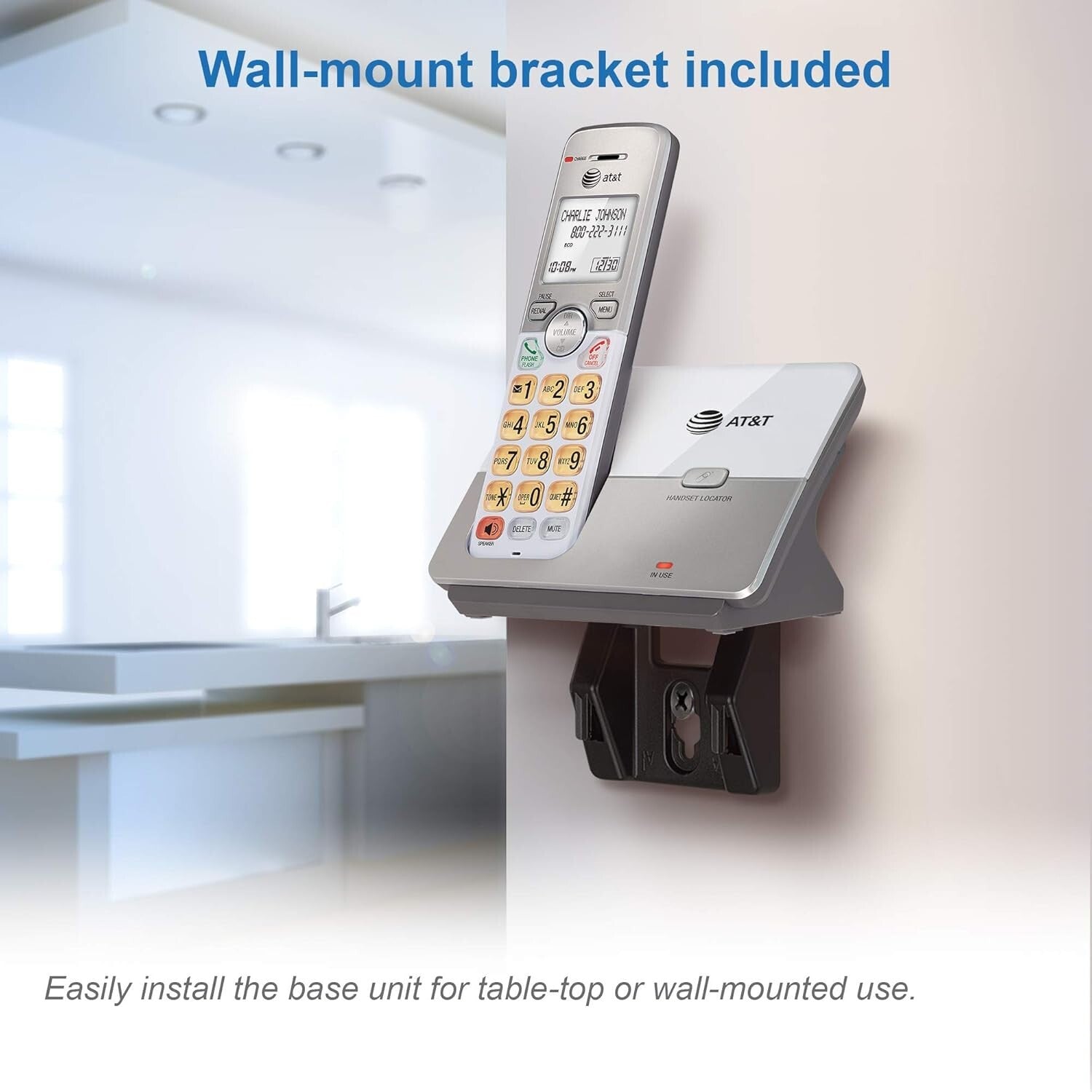 Dual Handset DECT 6.0 Cordless Phone System with Call Waiting & Voicemail Access