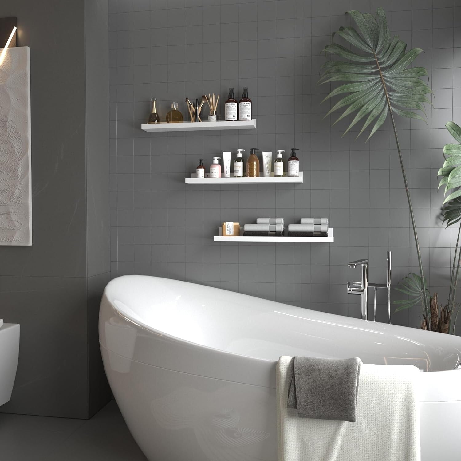 24 Inch Floating Shelves Set of 3 - Versatile Wall-Mounted Storage for Home