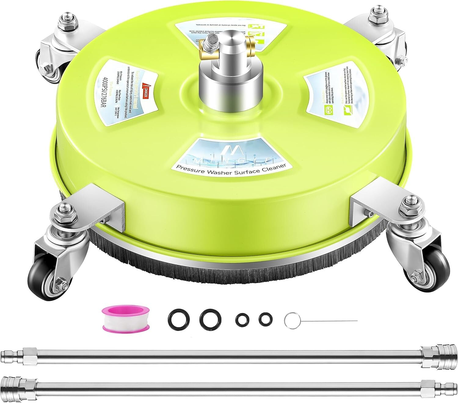 High Efficiency 14'' Surface Cleaner for Pressure Washers - 4000 PSI Compatible