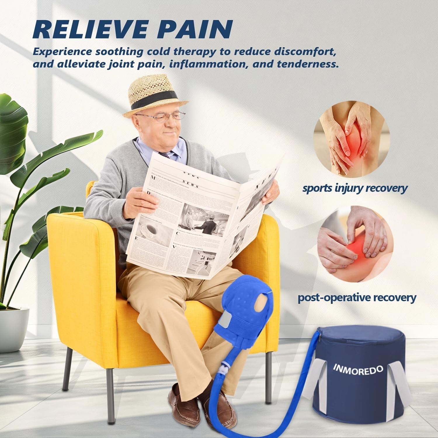Ergonomic Cold Therapy System with 7 Programs for Knee Pain Relief and Swelling