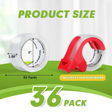Load image into Gallery viewer, Durable Clear Packing Tape Set - 36 Rolls, Ideal for Storage &amp; Shipping Packs